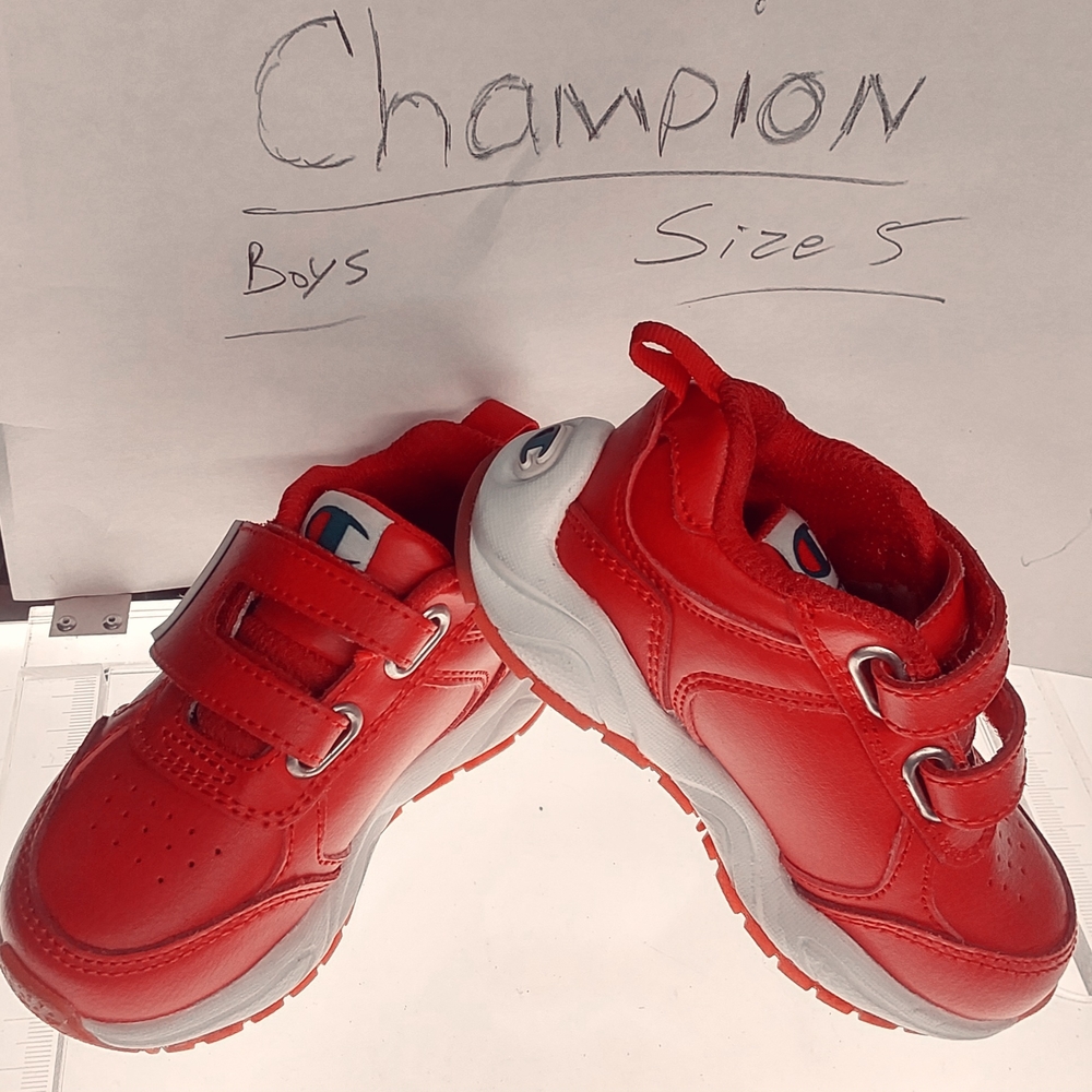 Champion Red Athletic Sneakers with Velcro Closure